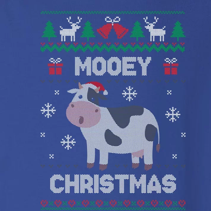 Mooey Christmas Cow Santa Claus Hat Ugly Christmas Sweater Gift Toddler Long Sleeve Shirt