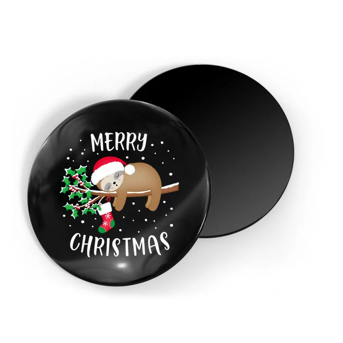 Merry Christmas Cute Sloth Xmas Outfit Matching Family Magnet