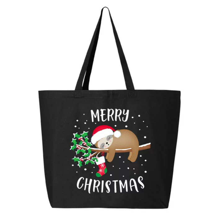 Merry Christmas Cute Sloth Xmas Outfit Matching Family 25L Jumbo Tote