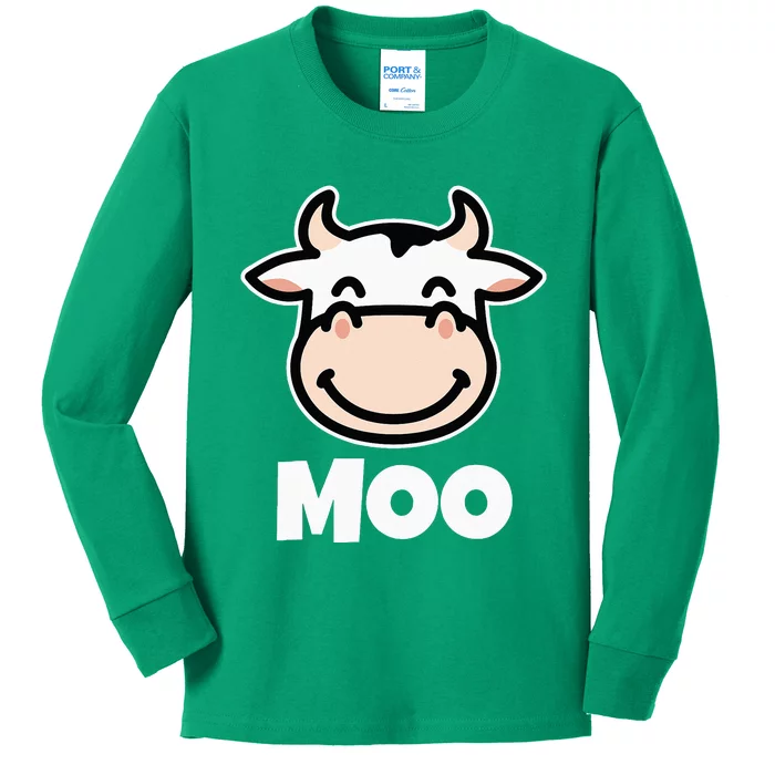 MOO Cows Cow Lover Kids Long Sleeve Shirt