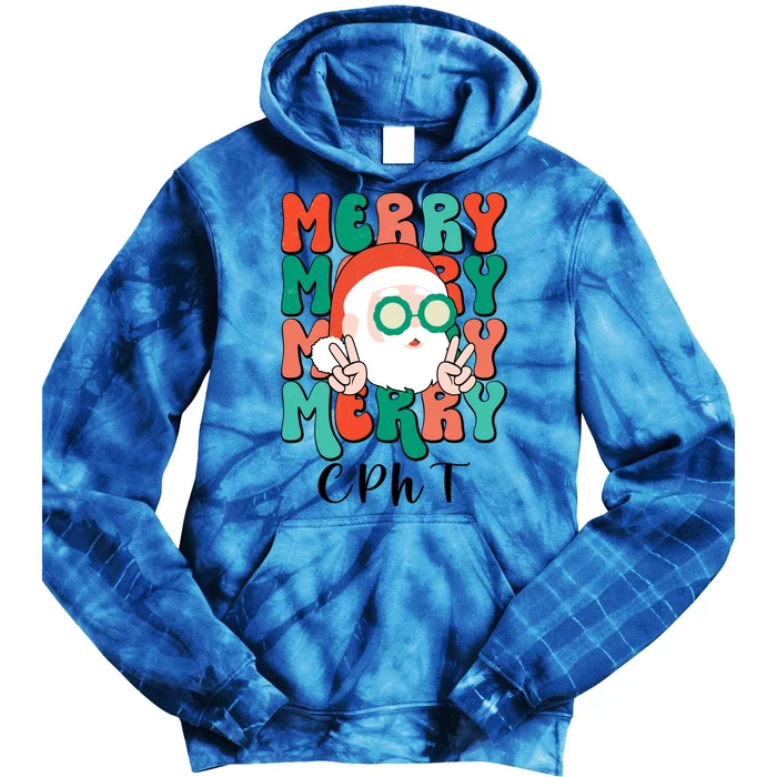 Merry Cpht Christmas Certified Pharmacy Technician Xmas Gift Tie Dye Hoodie