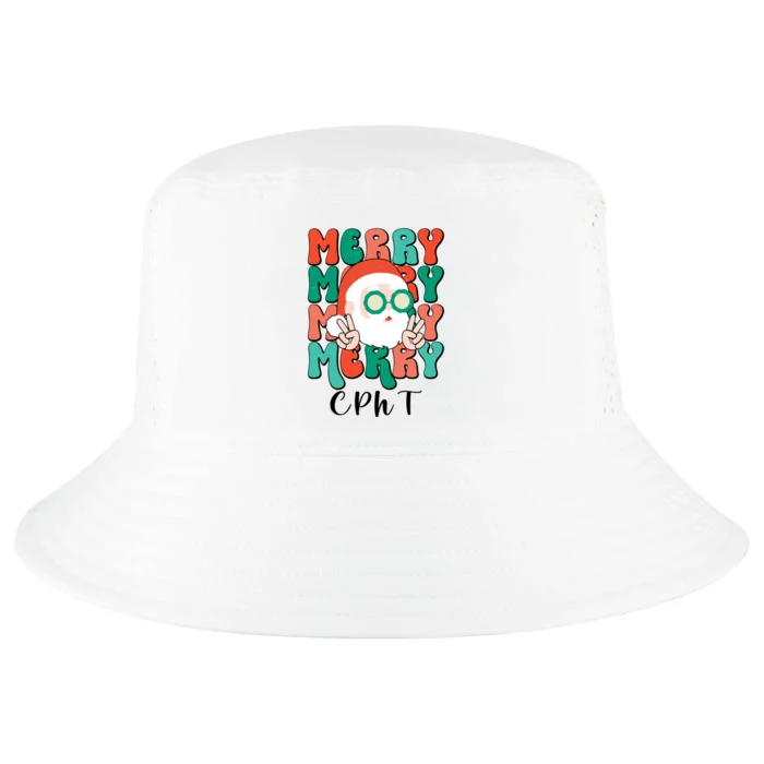 Merry Cpht Christmas Certified Pharmacy Technician Xmas Gift Cool Comfort Performance Bucket Hat