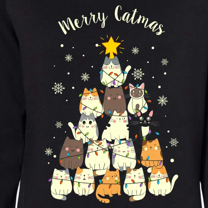 Merry Catmas Cute Cat Lover Christmas Womens California Wash Sweatshirt