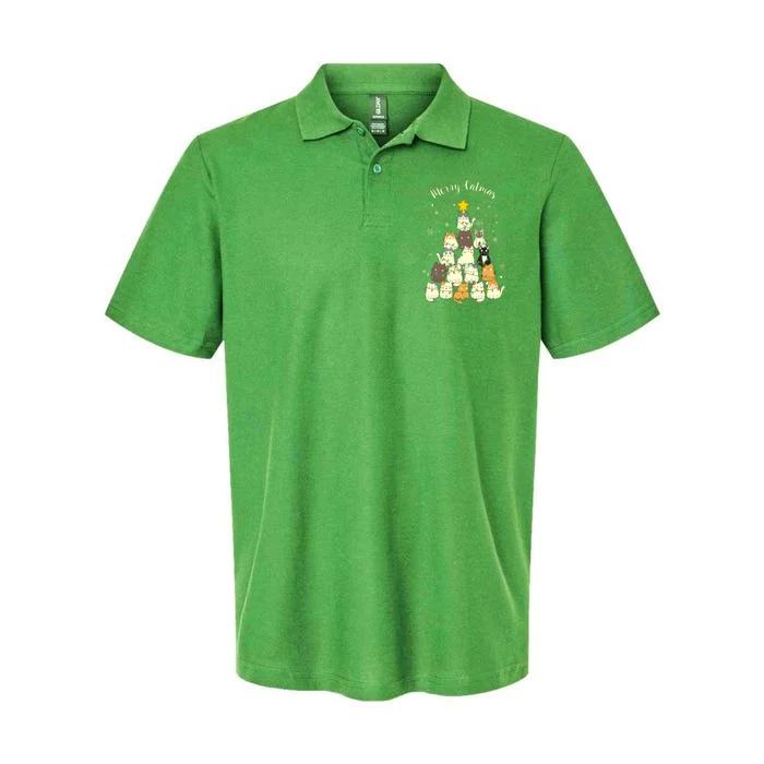 Merry Catmas Cute Cat Lover Christmas Softstyle Adult Sport Polo