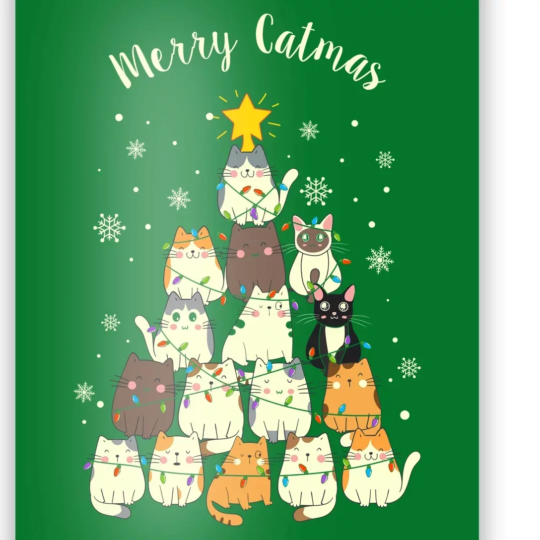 Merry Catmas Cute Cat Lover Christmas Poster