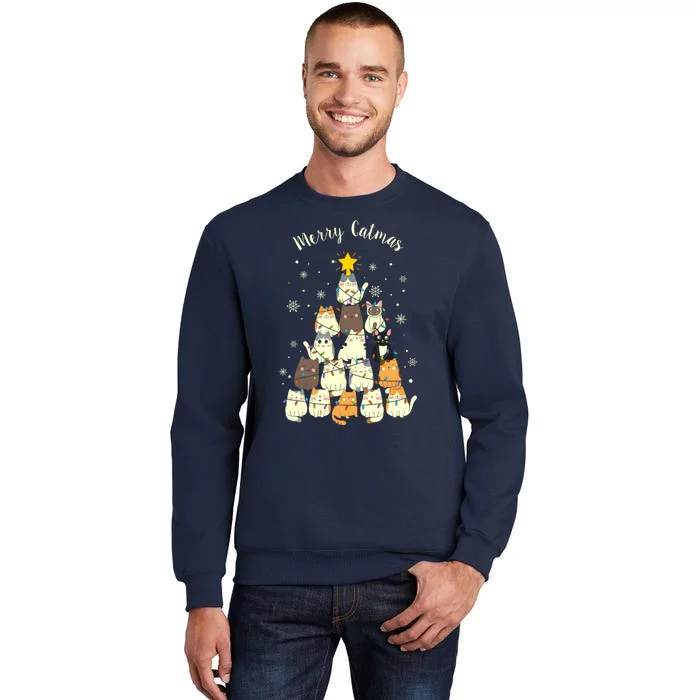 Merry Catmas Cute Cat Lover Christmas Tall Sweatshirt