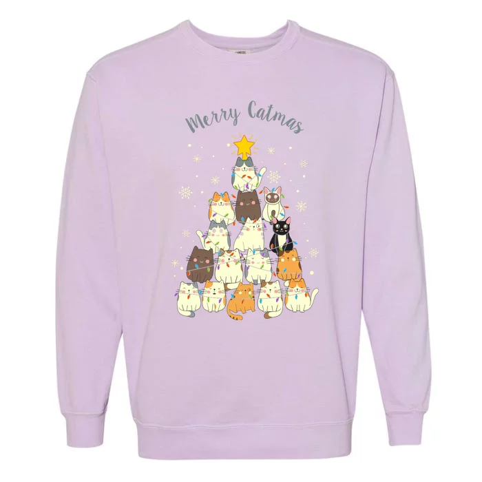 Merry Catmas Cute Cat Lover Christmas Garment-Dyed Sweatshirt