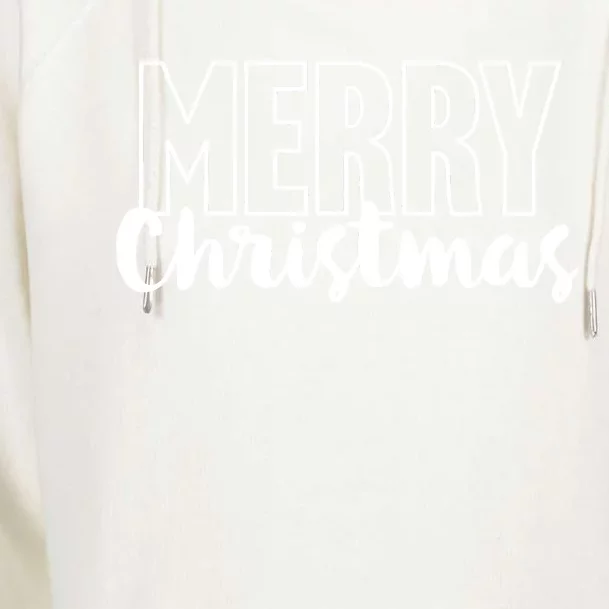 Merry Christmas Cool Text Letters Xmas Womens Funnel Neck Pullover Hood