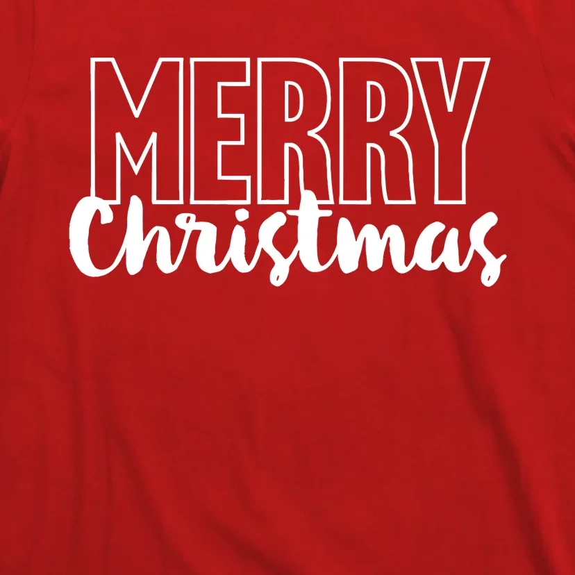 Merry Christmas Cool Text Letters Xmas T-Shirt