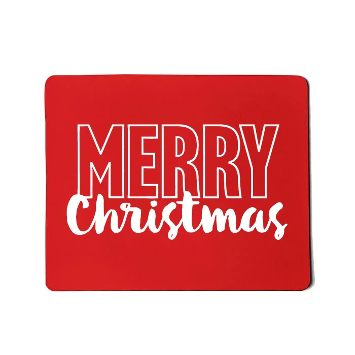 Merry Christmas Cool Text Letters Xmas Mousepad