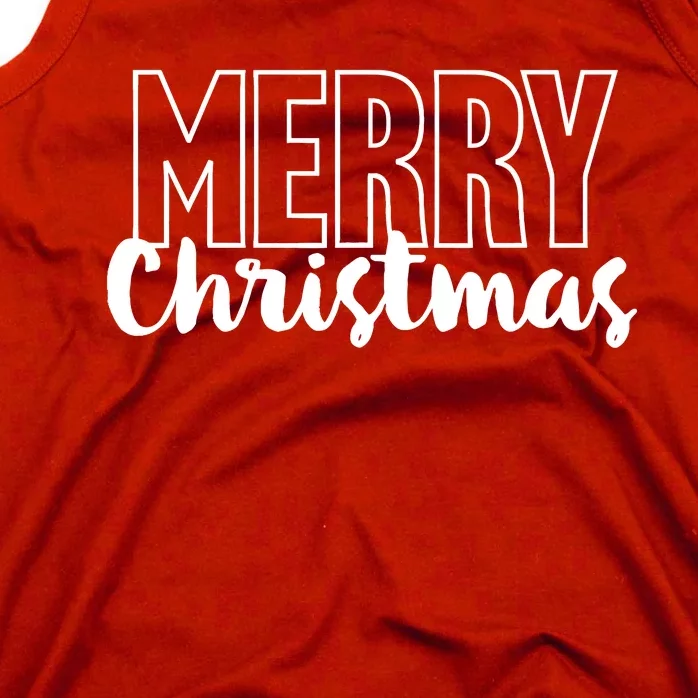 Merry Christmas Cool Text Letters Xmas Tank Top