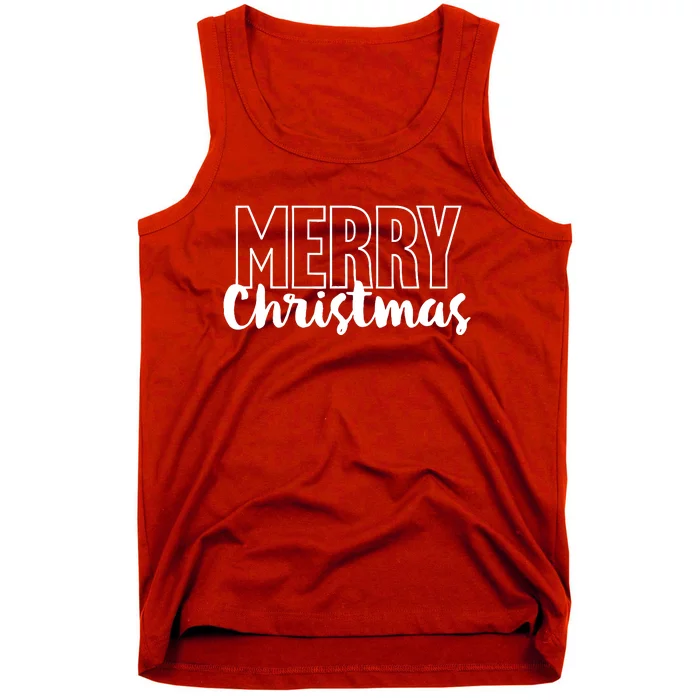 Merry Christmas Cool Text Letters Xmas Tank Top