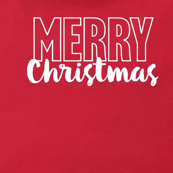 Merry Christmas Cool Text Letters Xmas Zip Tote Bag