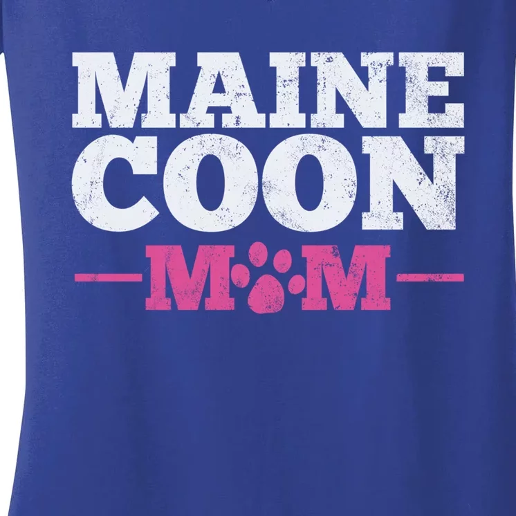 Maine Coon Cat Mom Mama Gift Women's V-Neck T-Shirt