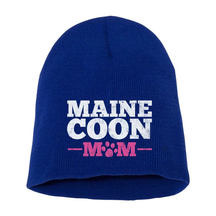 Maine Coon Cat Mom Mama Gift Short Acrylic Beanie