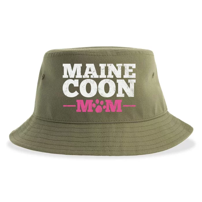 Maine Coon Cat Mom Mama Gift Sustainable Bucket Hat