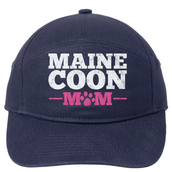 Maine Coon Cat Mom Mama Gift 7-Panel Snapback Hat