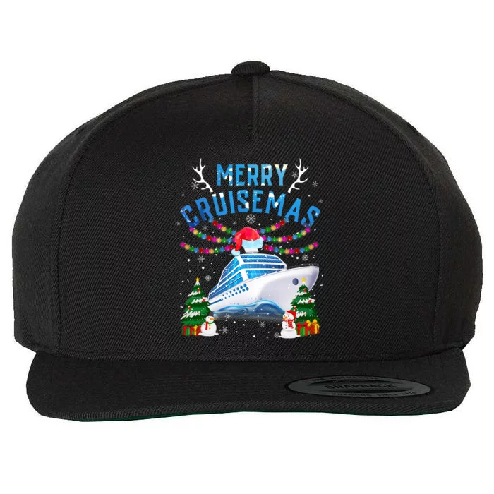 Merry Cruisemas Christmas 2024 Santa Reindeer Cruise Ship Wool Snapback Cap