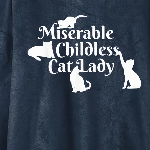 Miserable Childless Cat Lady Madam President 2024 Hooded Wearable Blanket