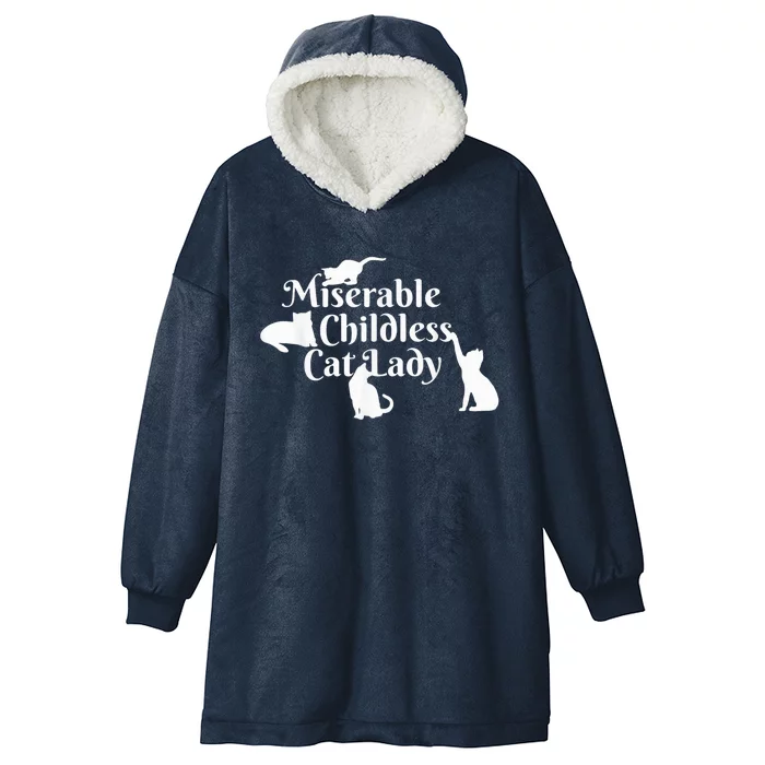 Miserable Childless Cat Lady Madam President 2024 Hooded Wearable Blanket