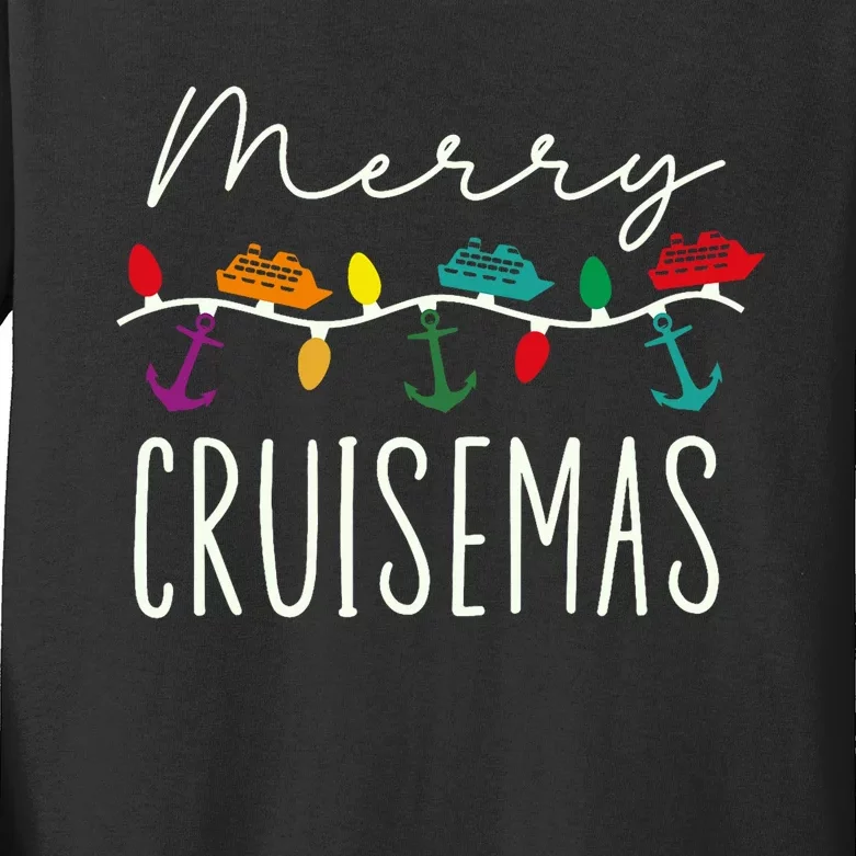 Merry Cruisemas Cruise Christmas Xmas Pajamas Holiday Funny Kids Long Sleeve Shirt