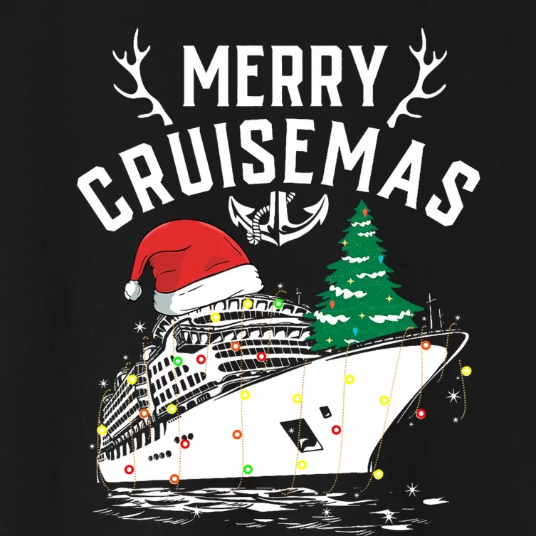 Merry Cruisemas Cruise Ship Family Christmas Funny Women's Crop Top Tee