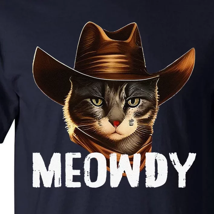 Meowdy Cat Cowboy Funny Cat Meme Tall T-Shirt