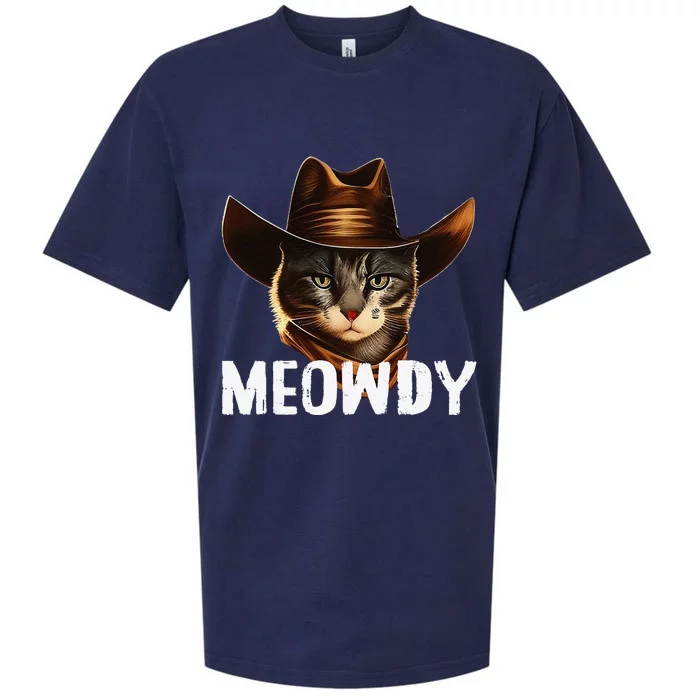 Meowdy Cat Cowboy Funny Cat Meme Sueded Cloud Jersey T-Shirt