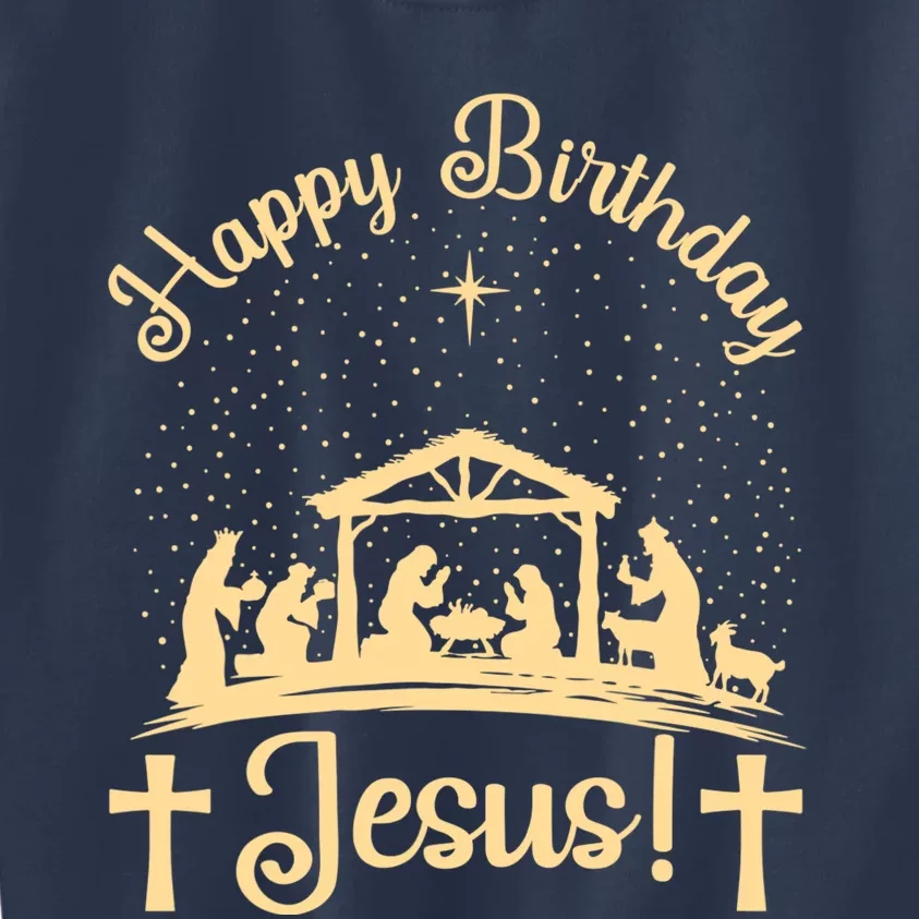 Merry Christmas Christian Happy Birthday Jesus Christ Xmas Kids Sweatshirt