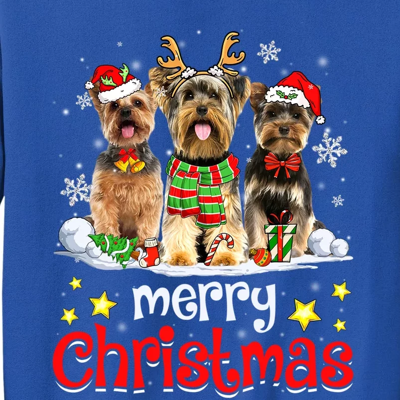 Merry Christmas Cute Yorkshire Terrier Dog Christmas Squad Gift Sweatshirt