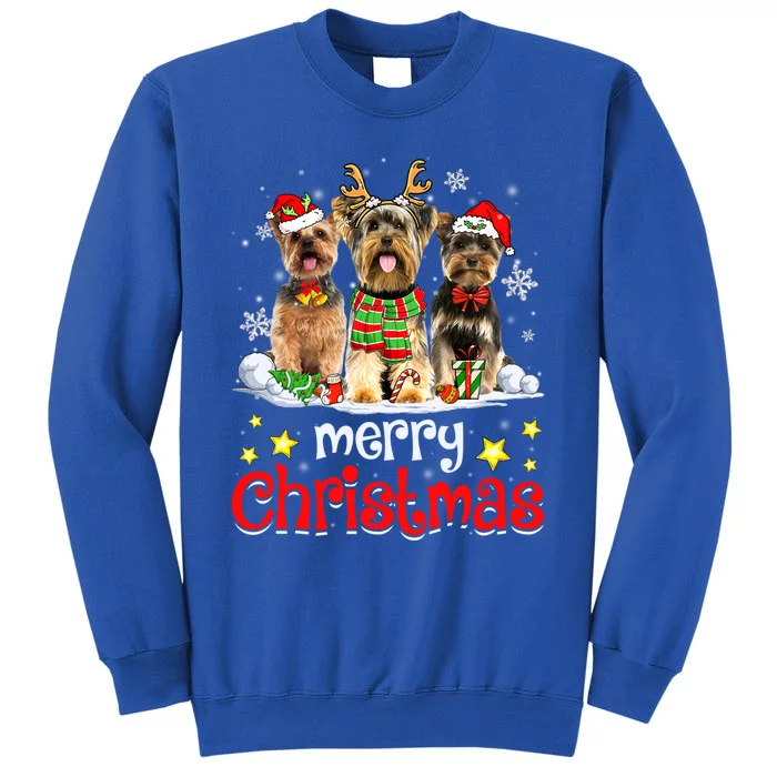 Merry Christmas Cute Yorkshire Terrier Dog Christmas Squad Gift Sweatshirt