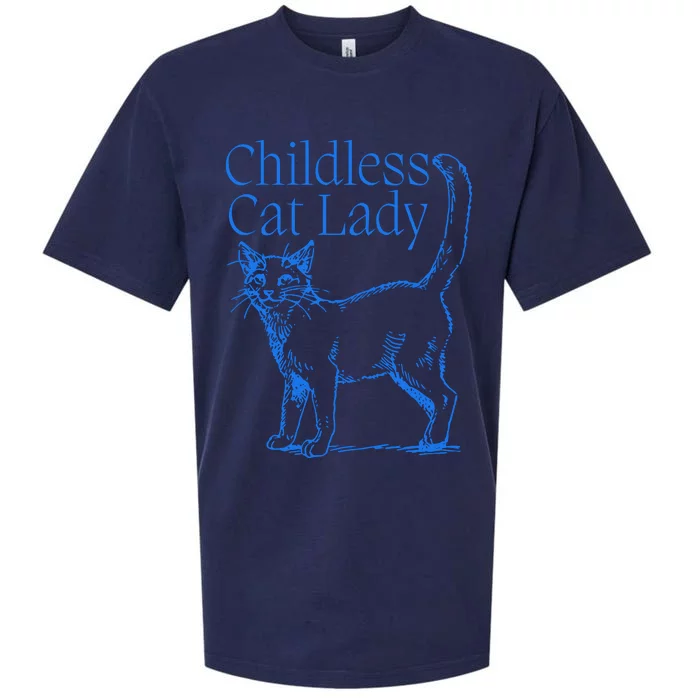 Meidastouch Childless Cat Lady Sueded Cloud Jersey T-Shirt