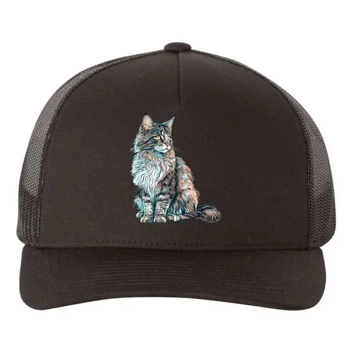 Maine Coon Cat Breed Colorful Mom Lady Yupoong Adult 5-Panel Trucker Hat