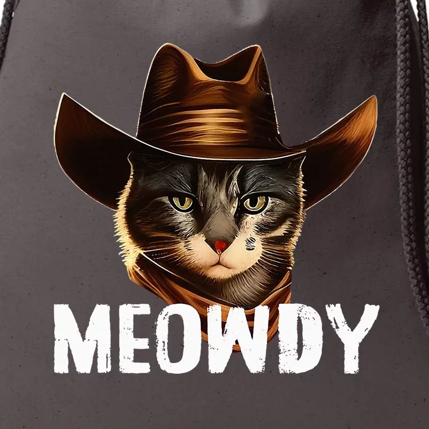 Meowdy Cat Cowboy Funny Cat Meme Drawstring Bag