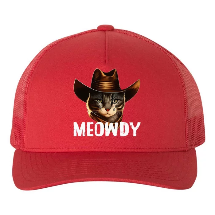 Meowdy Cat Cowboy Funny Cat Meme Yupoong Adult 5-Panel Trucker Hat