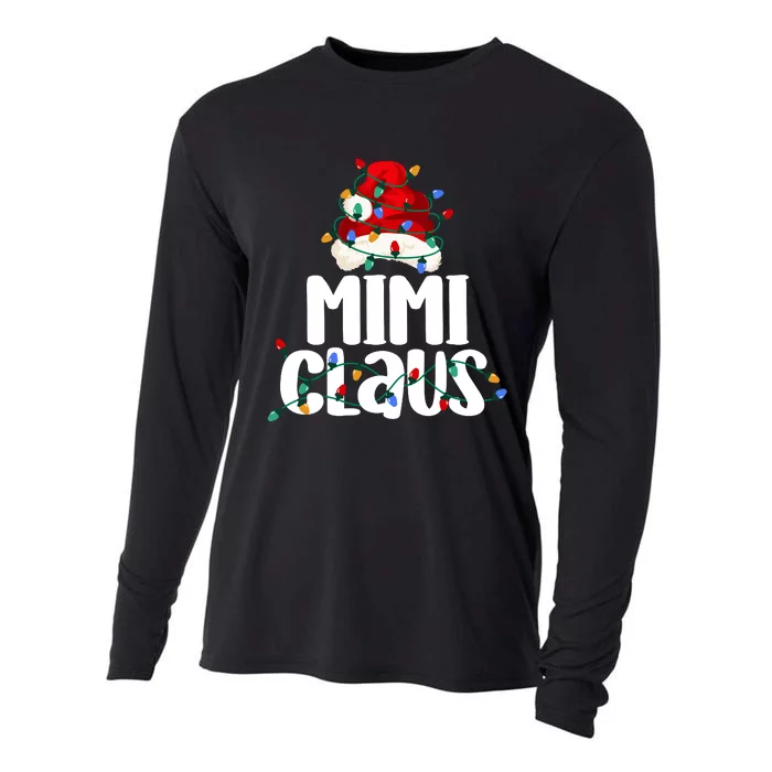 Mimi Claus Christmas Lights Pajama Family Matching Cooling Performance Long Sleeve Crew