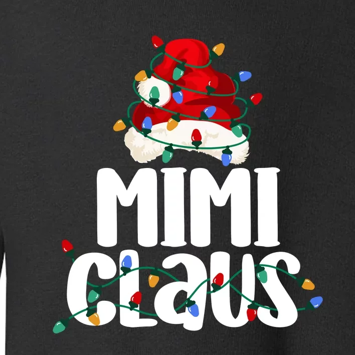 Mimi Claus Christmas Lights Pajama Family Matching Toddler Sweatshirt