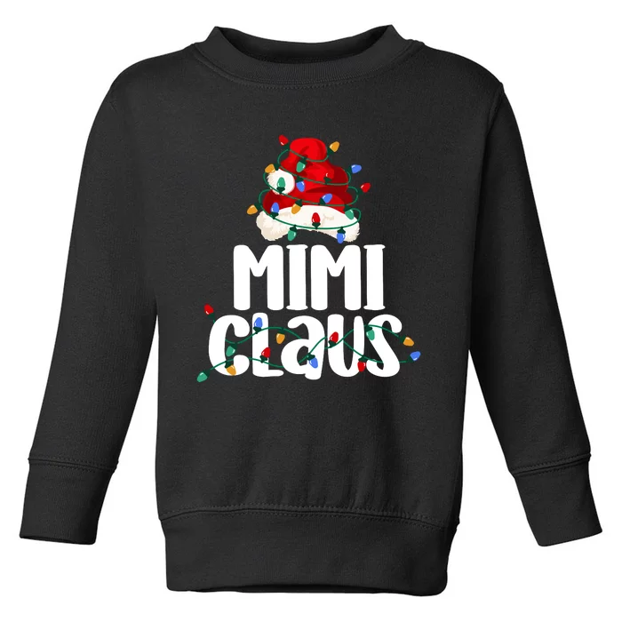 Mimi Claus Christmas Lights Pajama Family Matching Toddler Sweatshirt