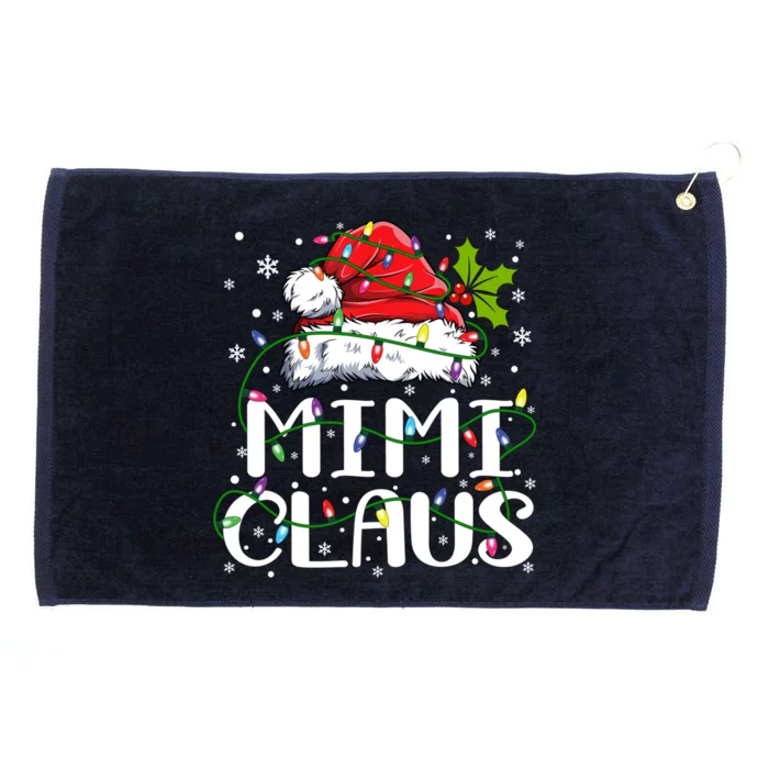 Mimi Claus Cool Gift Christmas Lights Pajama Family Matching Funny Gift Grommeted Golf Towel