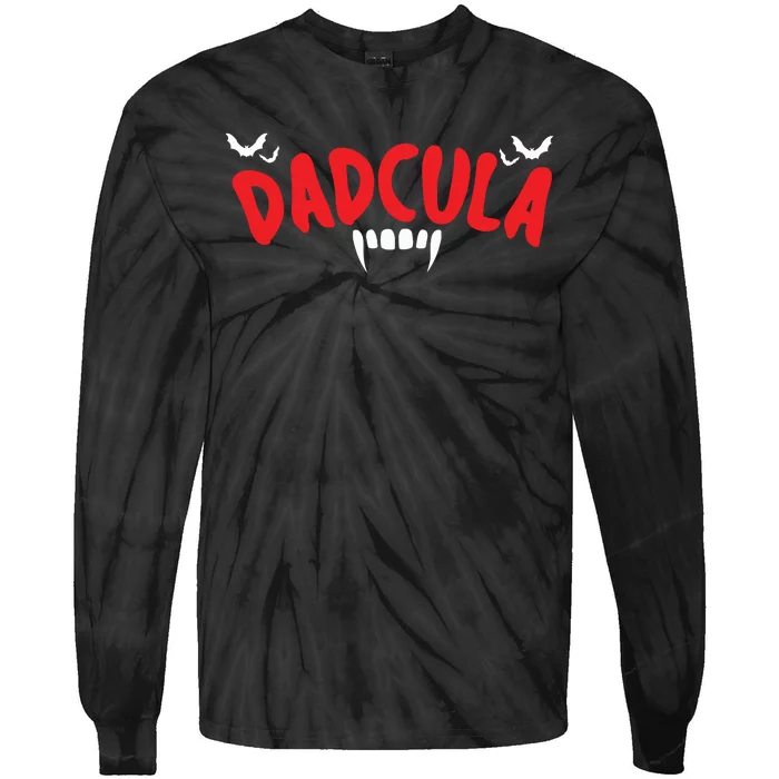 Matching Couple Costume Dad Dadcula Halloween Tie-Dye Long Sleeve Shirt