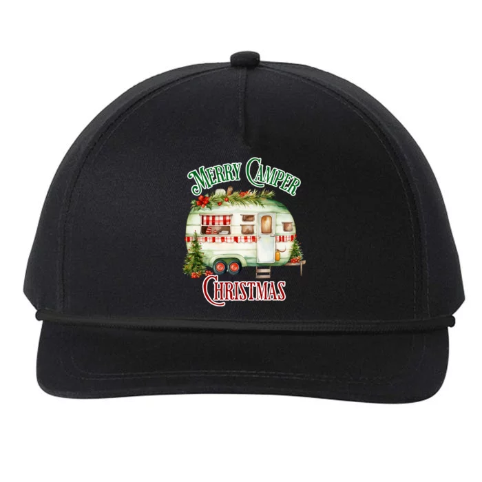 Merry Camper Christmas Holiday Design Great Gift Snapback Five-Panel Rope Hat