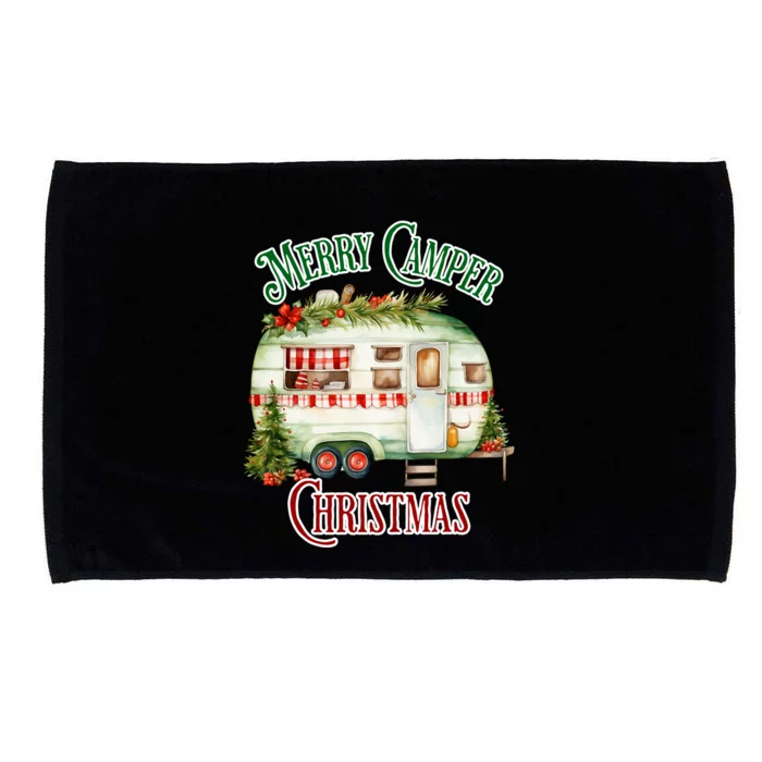 Merry Camper Christmas Holiday Design Great Gift Microfiber Hand Towel