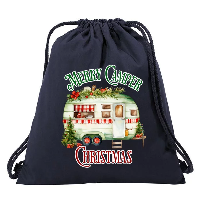 Merry Camper Christmas Holiday Design Great Gift Drawstring Bag