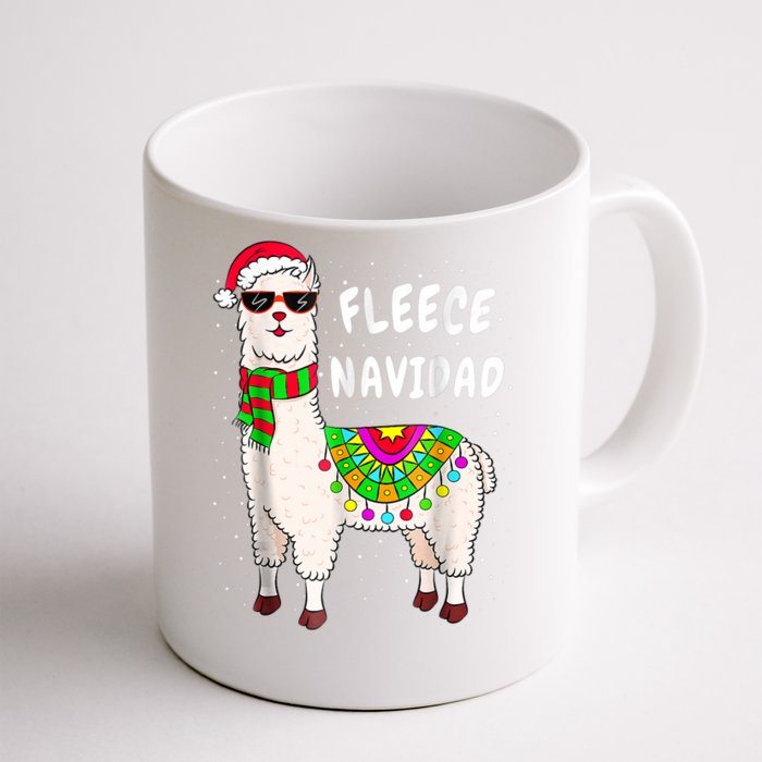 Merry Christmas! Cool Llama With Scarf And Glasses Tank Top Front & Back Coffee Mug