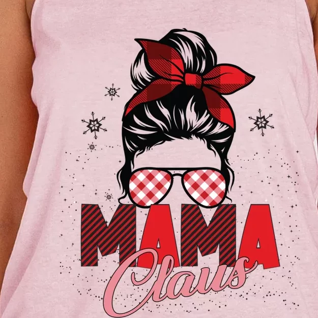 Mama Claus Christmas Costume Team Santa Elf Matching Family Gift Women's Knotted Racerback Tank