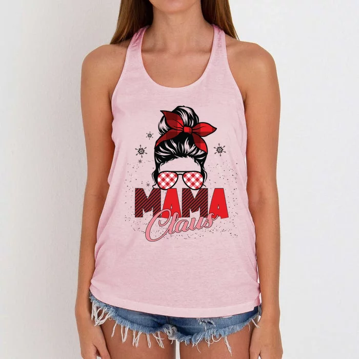 Mama Claus Christmas Costume Team Santa Elf Matching Family Gift Women's Knotted Racerback Tank