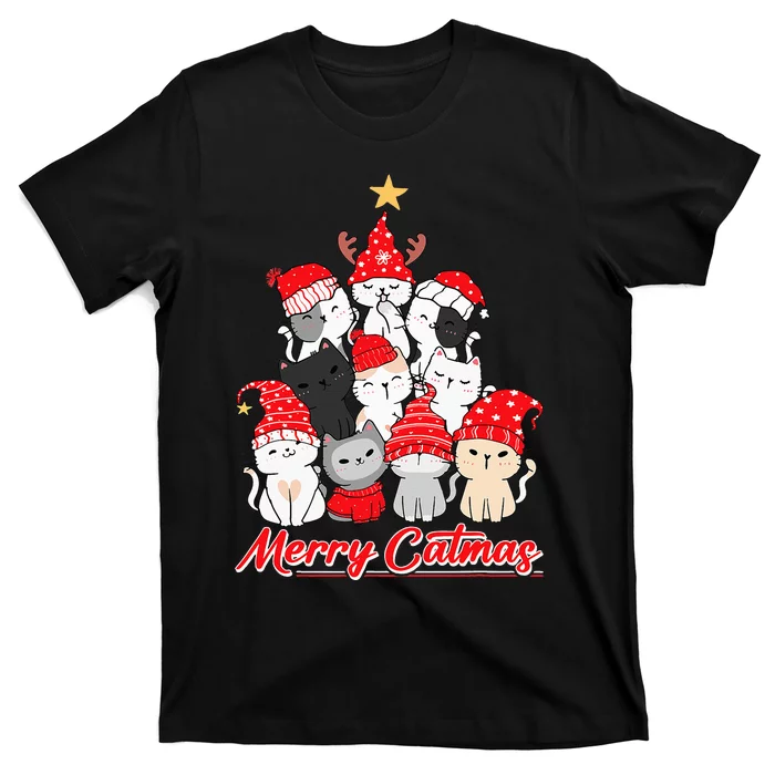 Merry Catmas Christmas Ugly Xmas Cat Lover T-Shirt