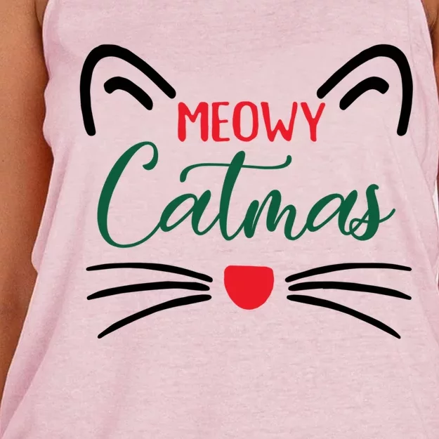 Meowy Catmas Christmas Gift Women's Knotted Racerback Tank