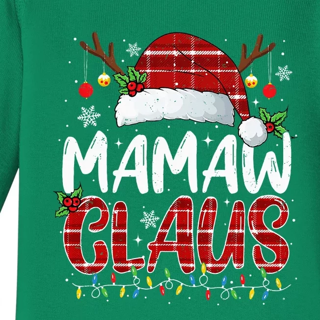 Mamaw Claus Christmas Lights Pajama Family Matching Baby Long Sleeve Bodysuit