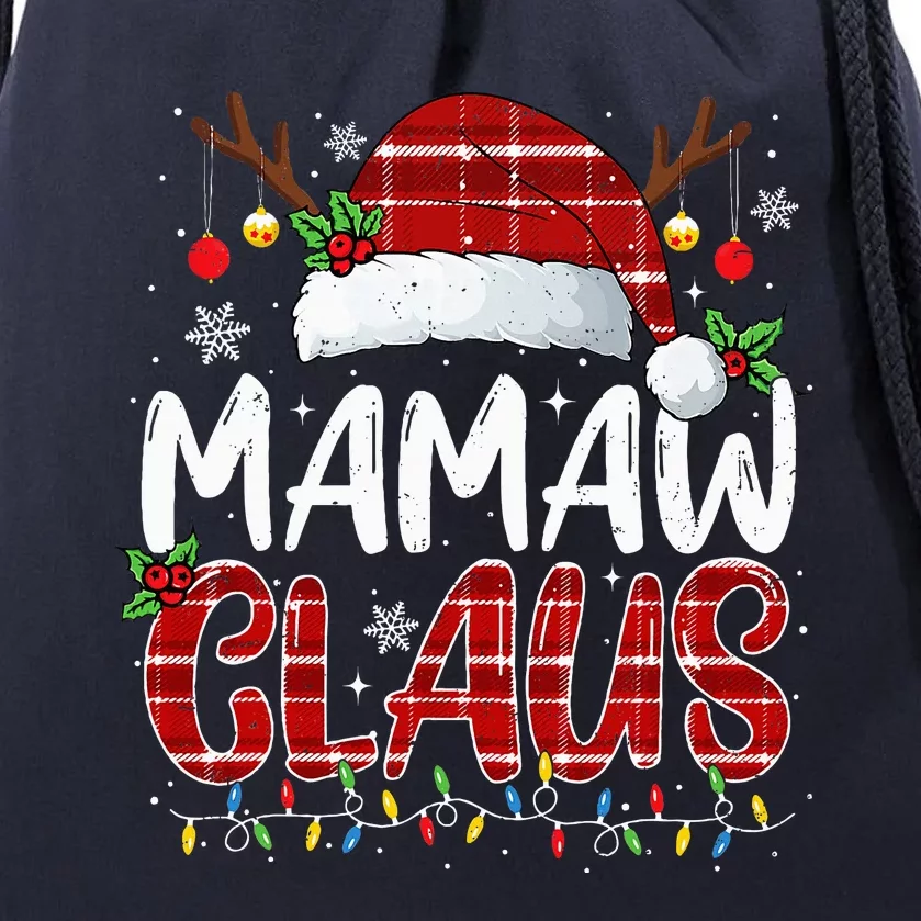 Mamaw Claus Christmas Lights Pajama Family Matching Drawstring Bag